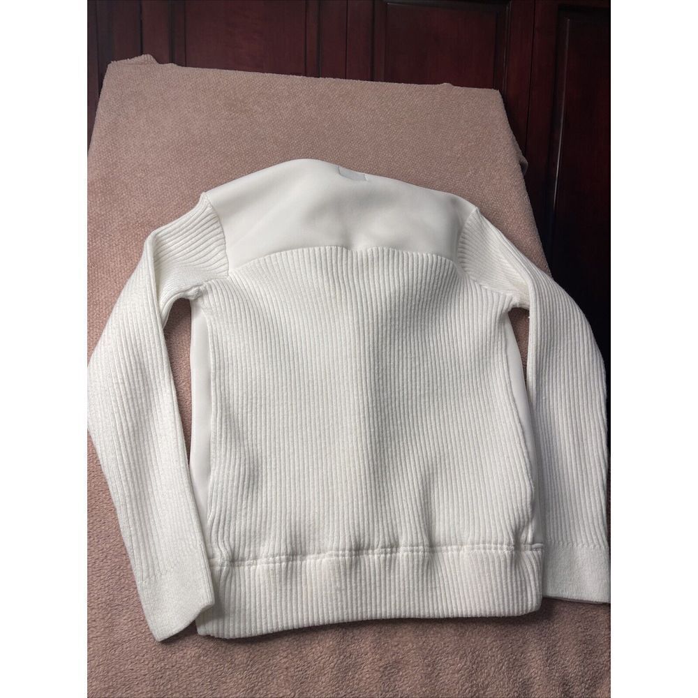 Stone Falcon Jacket Men's Sz Medium Off white Sherpa Lined Hoodie Sweater Sleeve - Picture 5 of 6